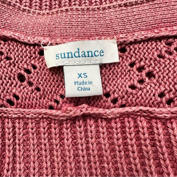Sundance Pink Knit Button Front Cardigan SZ XS Feminine Breathable Cotton EUC - Picture 2 of 9